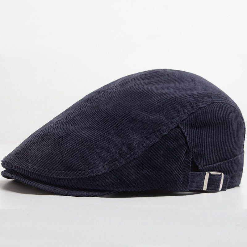 William | Classic Corduroy Flat Cap — Twilight Navy — Alfa Empire, view 7