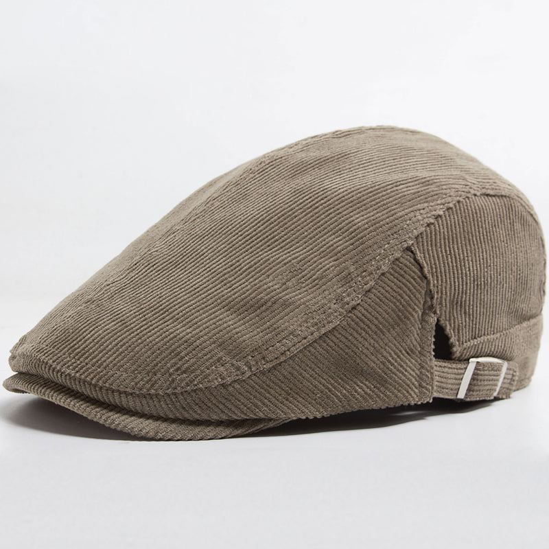 William | Classic Corduroy Flat Cap — Taupe Beige — Alfa Empire, view 9