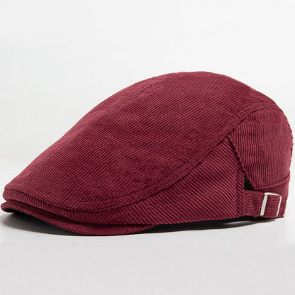 William | Classic Corduroy Flat Cap — Merlot Red — Alfa Empire, view 11