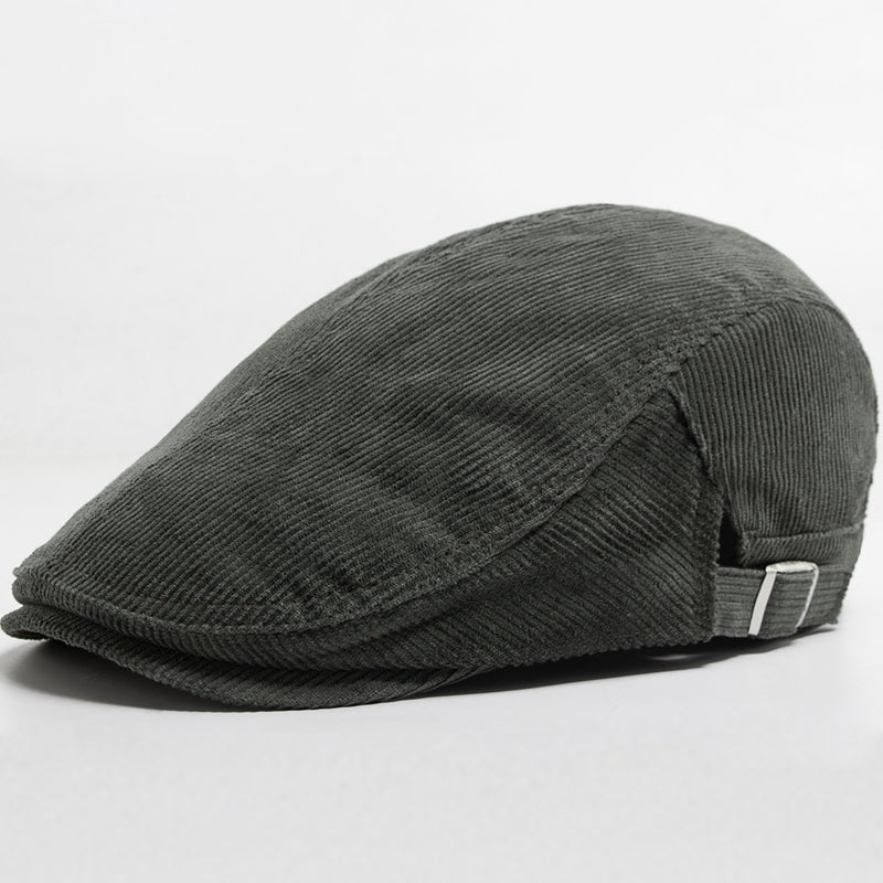 William | Classic Corduroy Flat Cap — Army Green — Alfa Empire, view 12