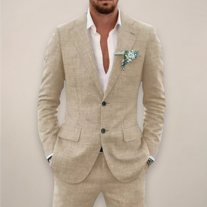 William | Modern Tailored Two-Piece Suit — Beige — Alfa Empire, view 3