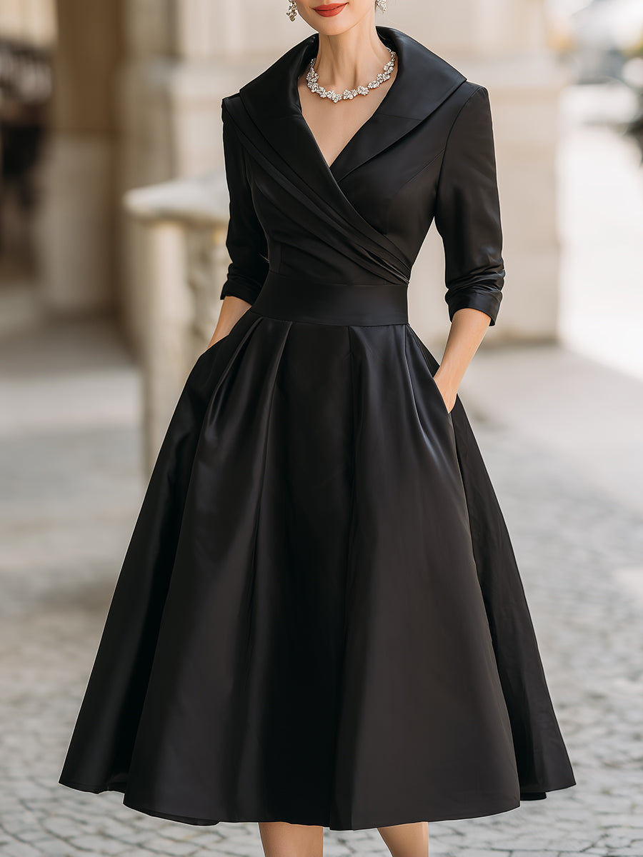 Willow | Refined Holiday Long Dress — Black — Alfa Empire, view 1