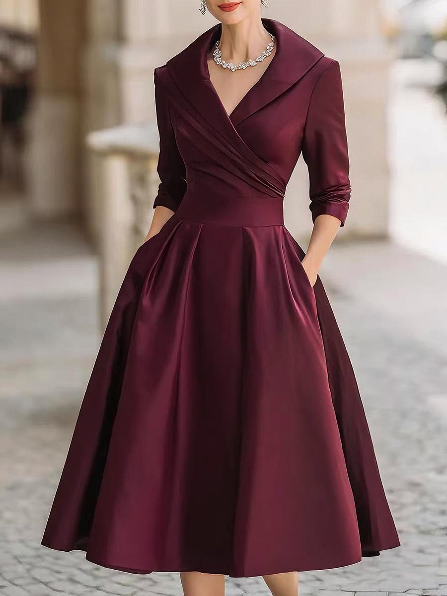 Willow | Refined Holiday Long Dress — Wine — Alfa Empire, view 6
