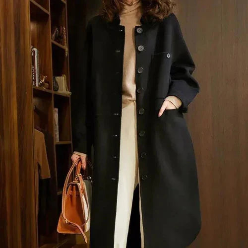 Women's Button-Front Long Jacket with Pockets — Alfa Empire, view 8
