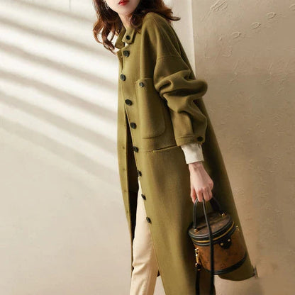 Women's Button-Front Long Jacket with Pockets — Alfa Empire, view 9