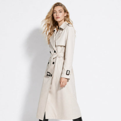 Women's Double-Breasted Belted Trench Coat Oversized Fit — Alfa Empire, view 4