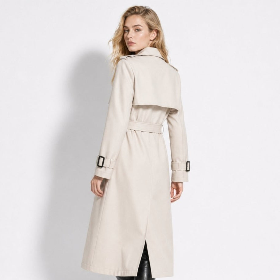 Women's Double-Breasted Belted Trench Coat Oversized Fit — Alfa Empire, view 5