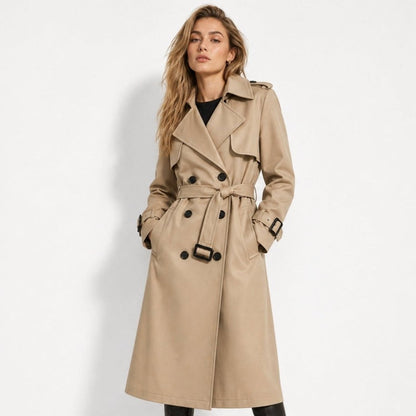 Women's Double-Breasted Belted Trench Coat Oversized Fit — Alfa Empire, view 6