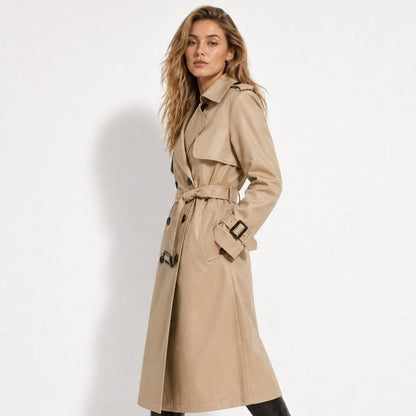Women's Double-Breasted Belted Trench Coat Oversized Fit — Alfa Empire, view 7
