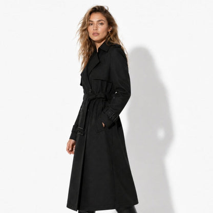 Women's Double-Breasted Belted Trench Coat Oversized Fit — Alfa Empire, view 9