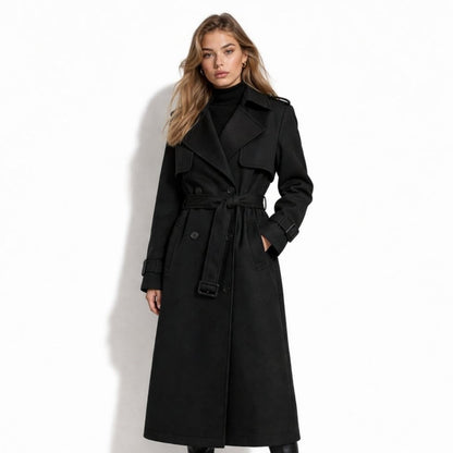 Women's Double-Breasted Belted Trench Coat Oversized Fit — Alfa Empire, view 10
