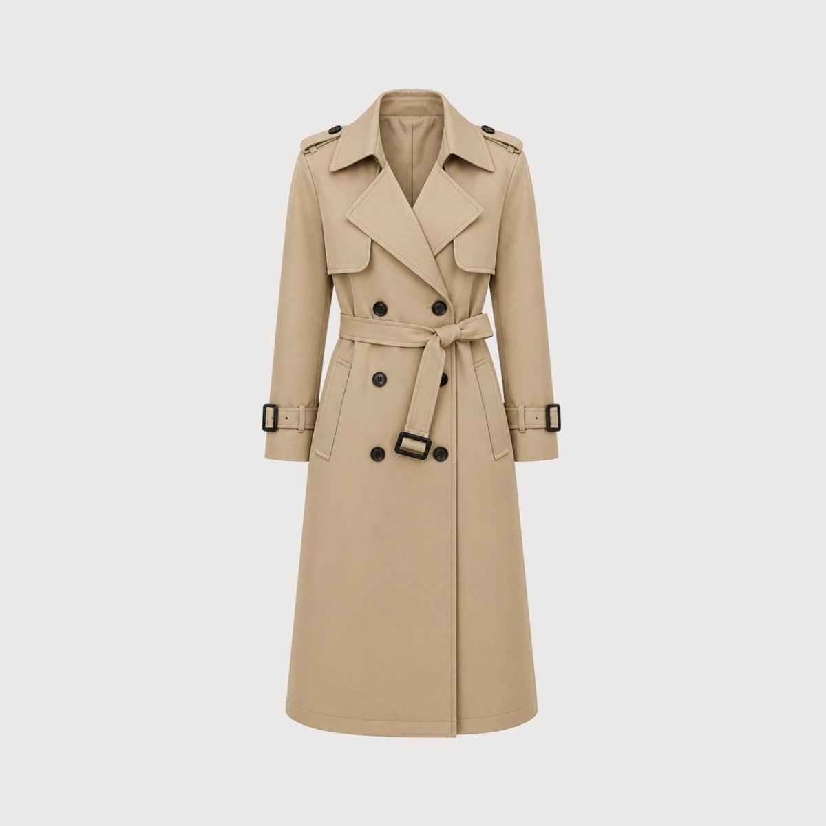 Women's Double-Breasted Belted Trench Coat Oversized Fit — Alfa Empire, view 13
