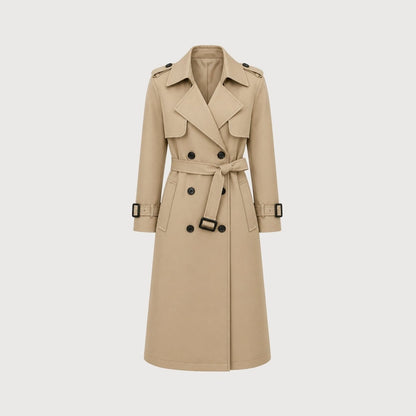 Women's Double-Breasted Belted Trench Coat Oversized Fit — Alfa Empire, view 13