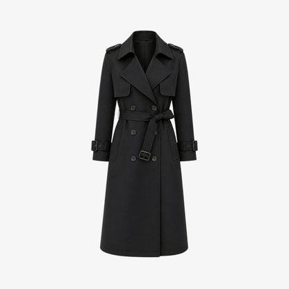 Women's Double-Breasted Belted Trench Coat Oversized Fit — Alfa Empire, view 15