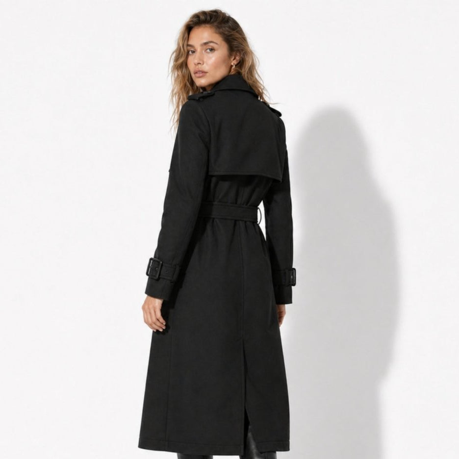 Women's Double-Breasted Belted Trench Coat Oversized Fit — Alfa Empire, view 18