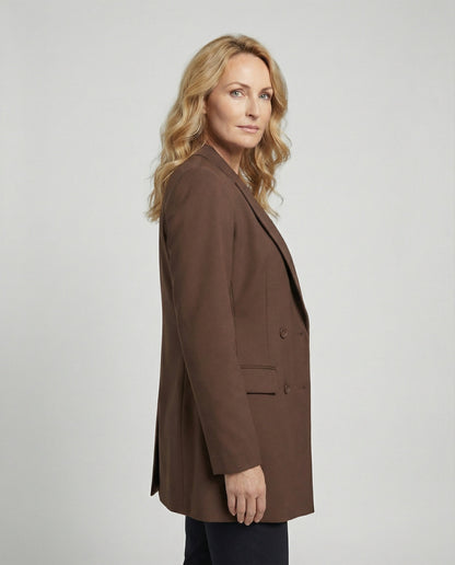 Women's Double-Breasted Blazer Dress with Notched Lapels — Alfa Empire, view 7