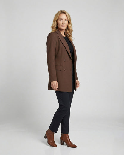 Women's Double-Breasted Blazer Dress with Notched Lapels — Alfa Empire, view 8