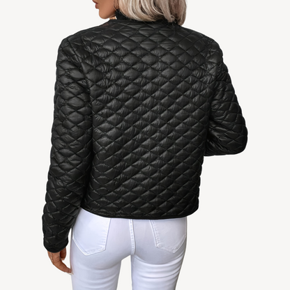 Kraveløs damejakke med diamantquiltning — Alfa Empire, billede 2