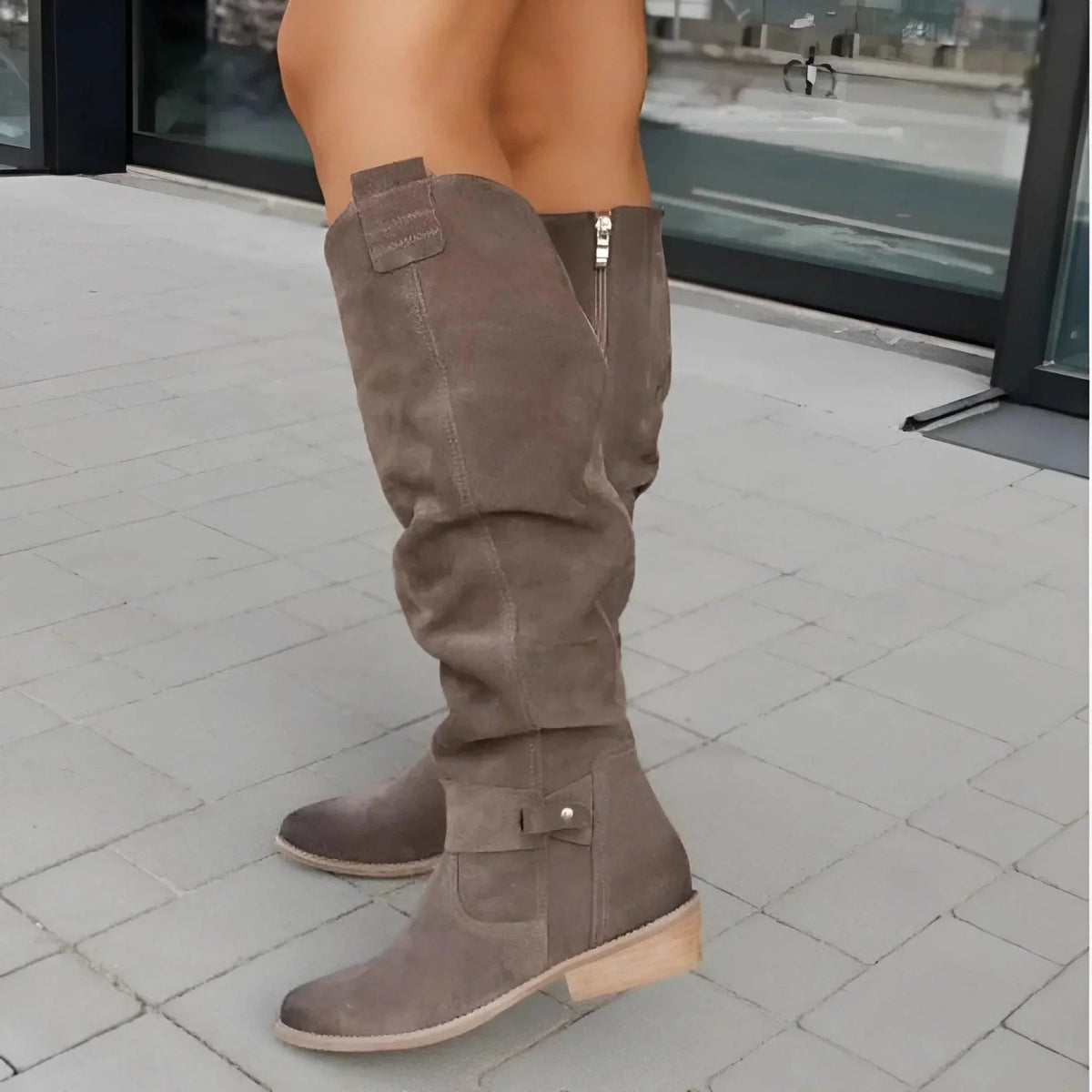 Women's Slouch Knee-High Boots with Side Zip — Alfa Empire, view 7