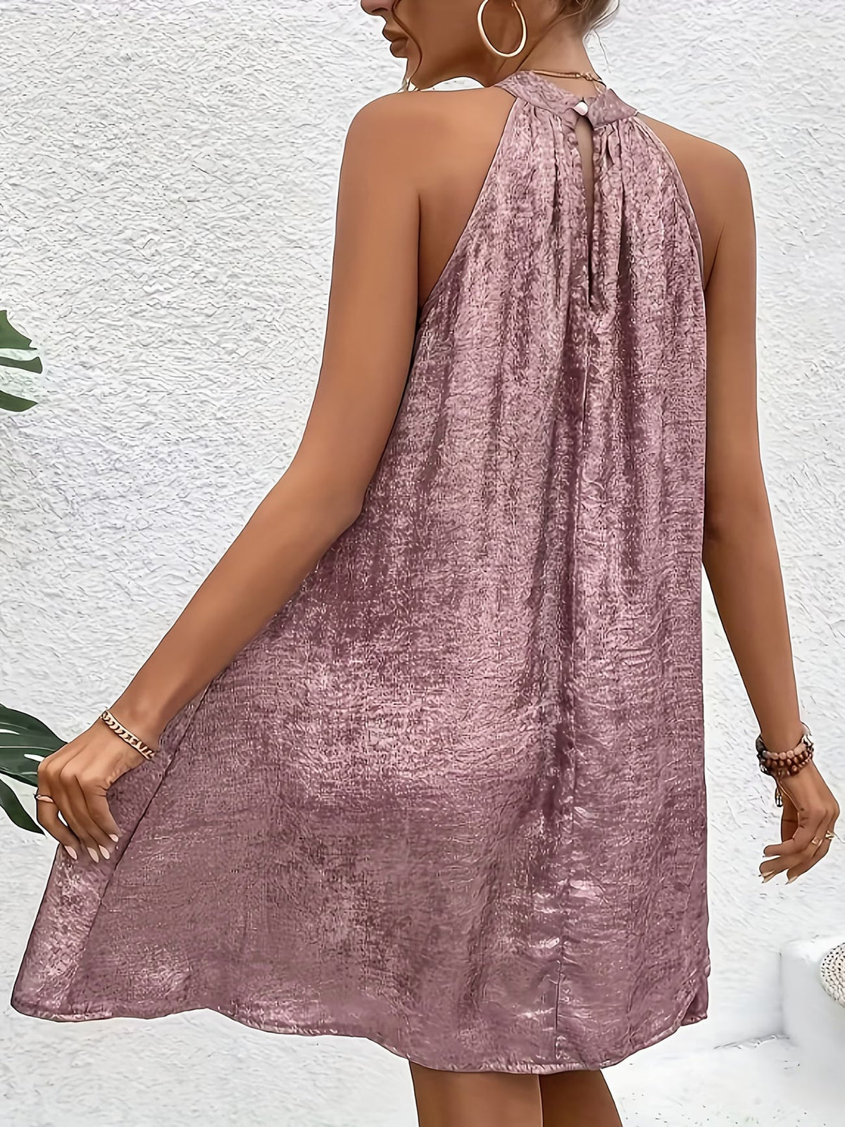 Wrenley | Modern Sleeveless Halter Neck Dress — Alfa Empire, view 4