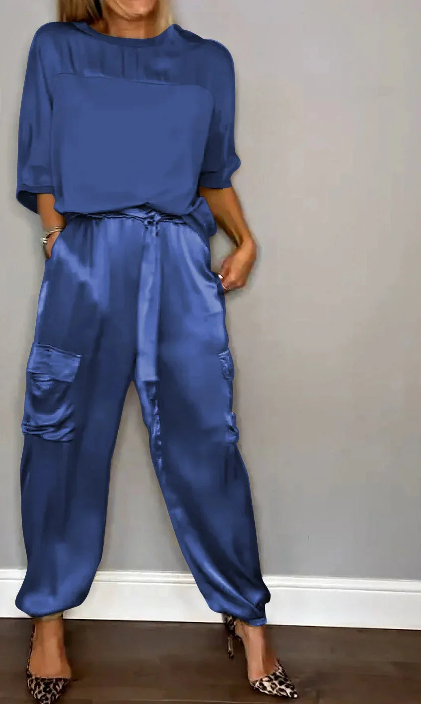 Wrenna | Luxe Modern Flowing Two Piece Set — Blue — Alfa Empire, view 7