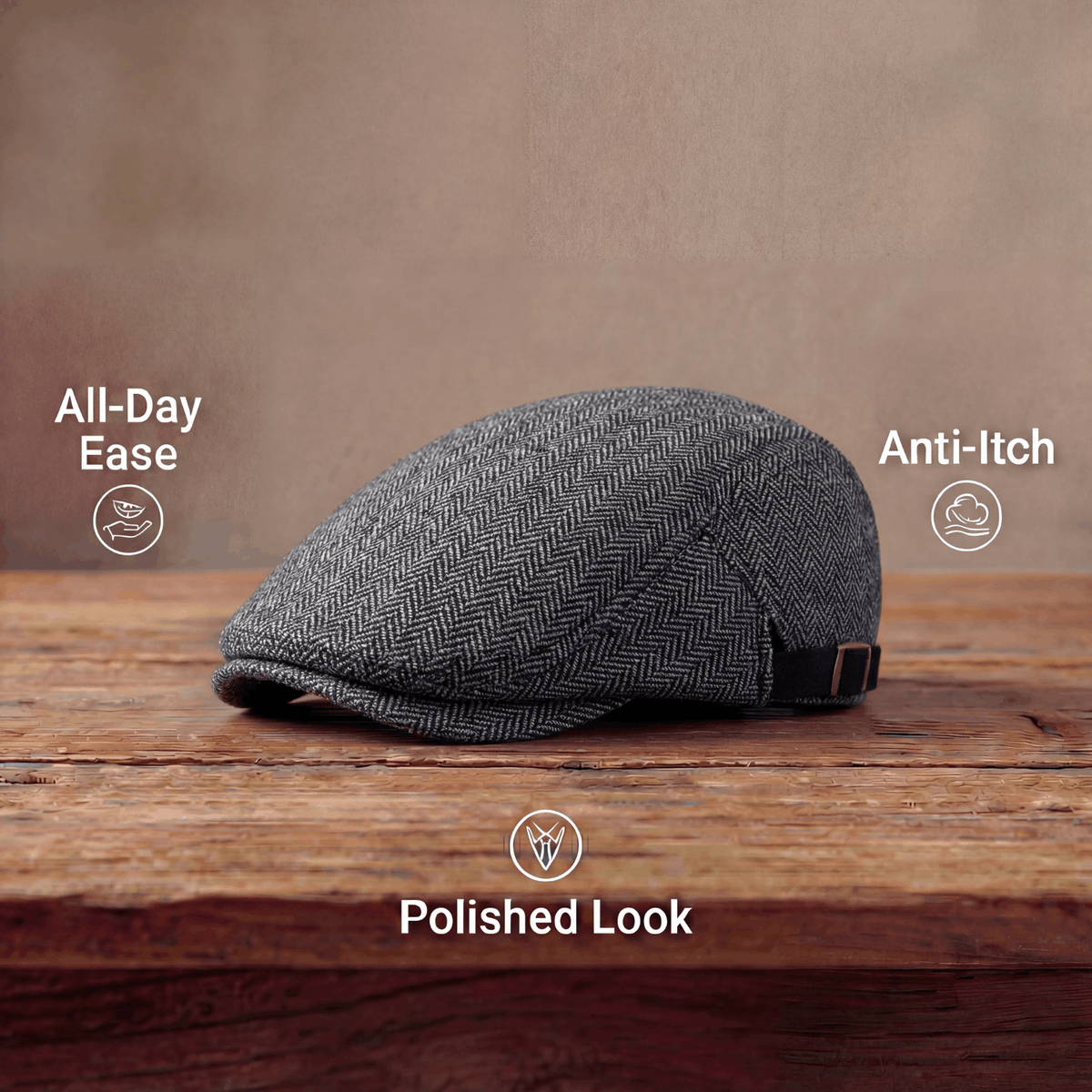 Zandro | Classic Textured Flat Cap — Alfa Empire, view 6