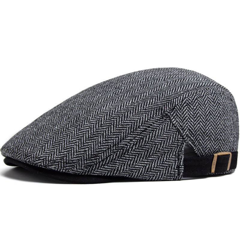 Zandro | Classic Textured Flat Cap — Mist Grey — Alfa Empire, view 7