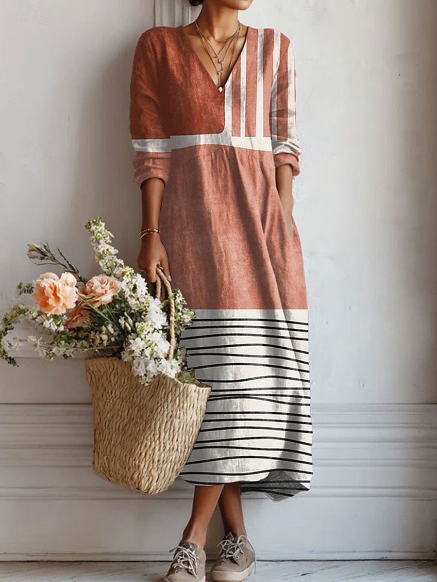 Zoey | Retro V-Neck Comfort Dress — Dress (almost sold out — Alfa Empire, view 1
