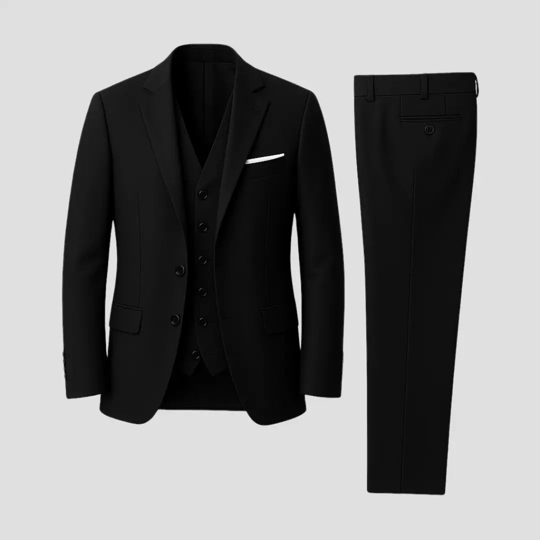 Men's Three-Piece Suit Tailored Slim Fit Blend for Weddings and Groomsmen