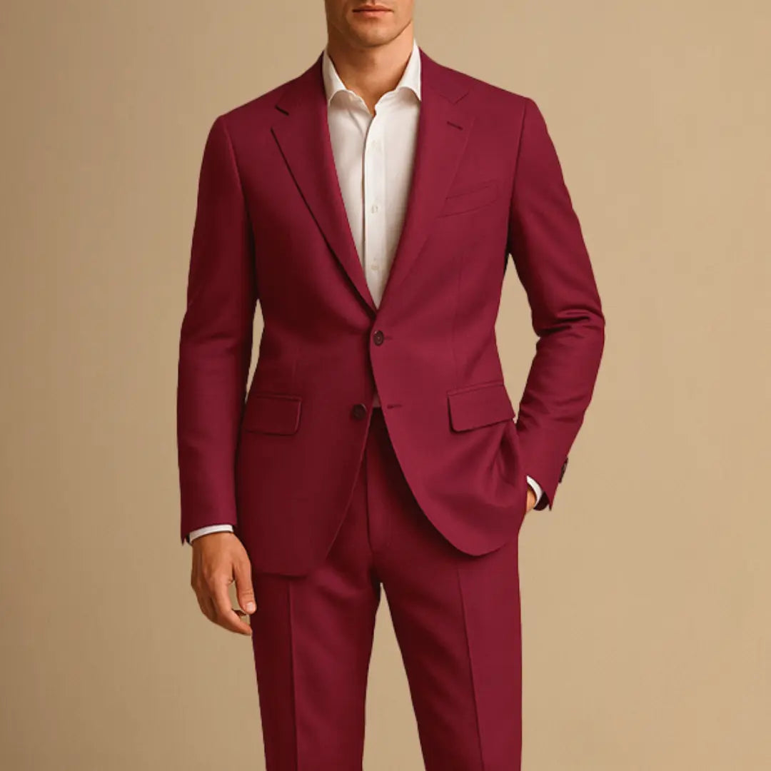 Men's Slim Fit Suit Lightweight Two Piece for Weddings and Formal Events