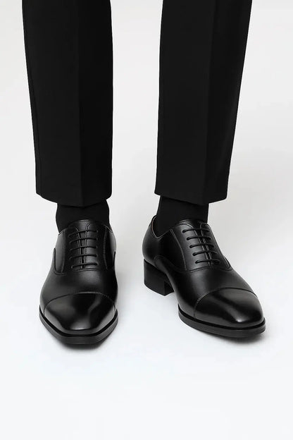 Men's Black Dress Shoes Leather Derby Formal Business Wedding