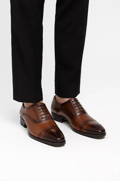 Men's Black Dress Shoes Leather Derby Formal Business Wedding