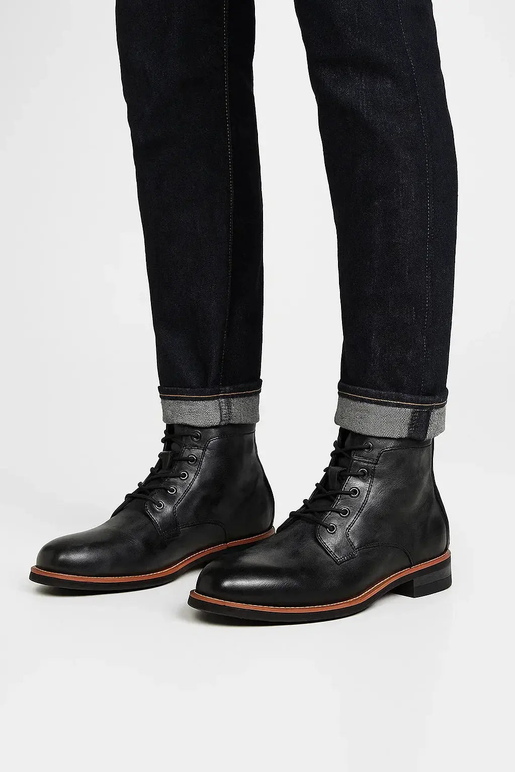 Men's Ankle Boots Lace-Up Comfort Durable Black