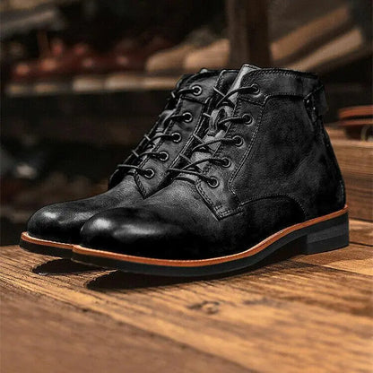 Men's Ankle Boots Lace-Up Comfort Durable Black