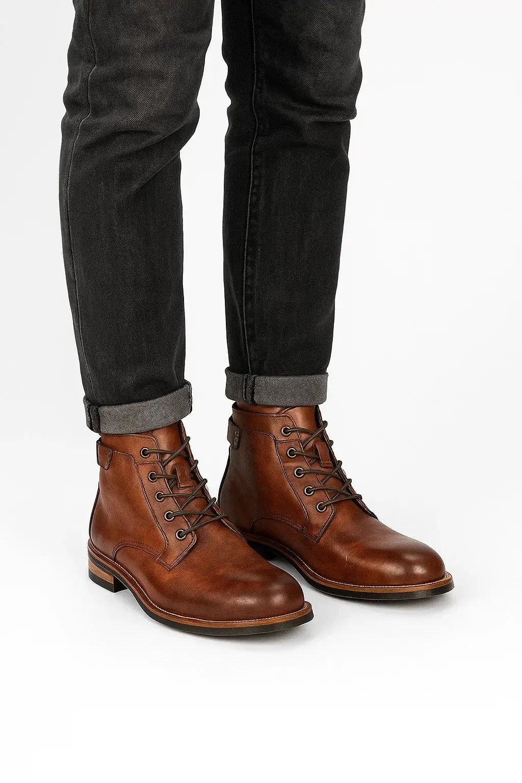 Men's Ankle Boots Lace-Up Comfort Durable Black