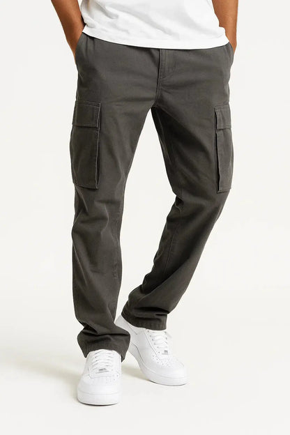 Men's Overalls Loose Fit Tactical Pants with Elastic Waist