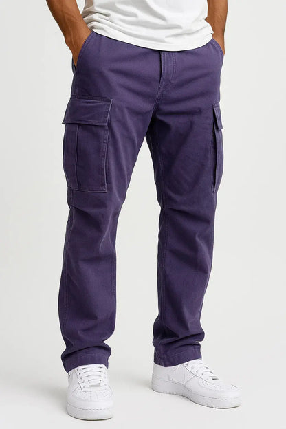 Men's Overalls Loose Fit Tactical Pants with Elastic Waist