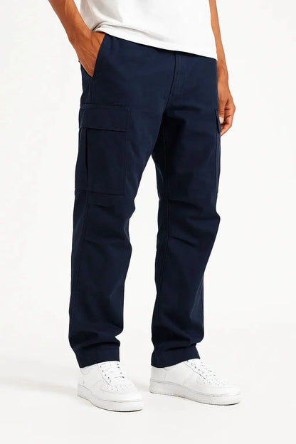 Men's Overalls Loose Fit Tactical Pants with Elastic Waist