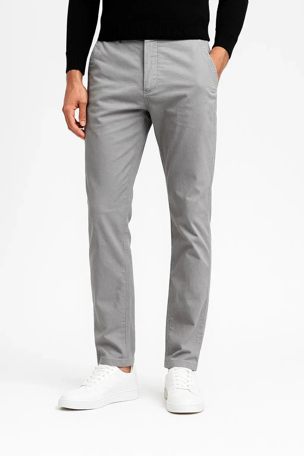 Men's Chino Pants Khaki Stretch Straight Fit