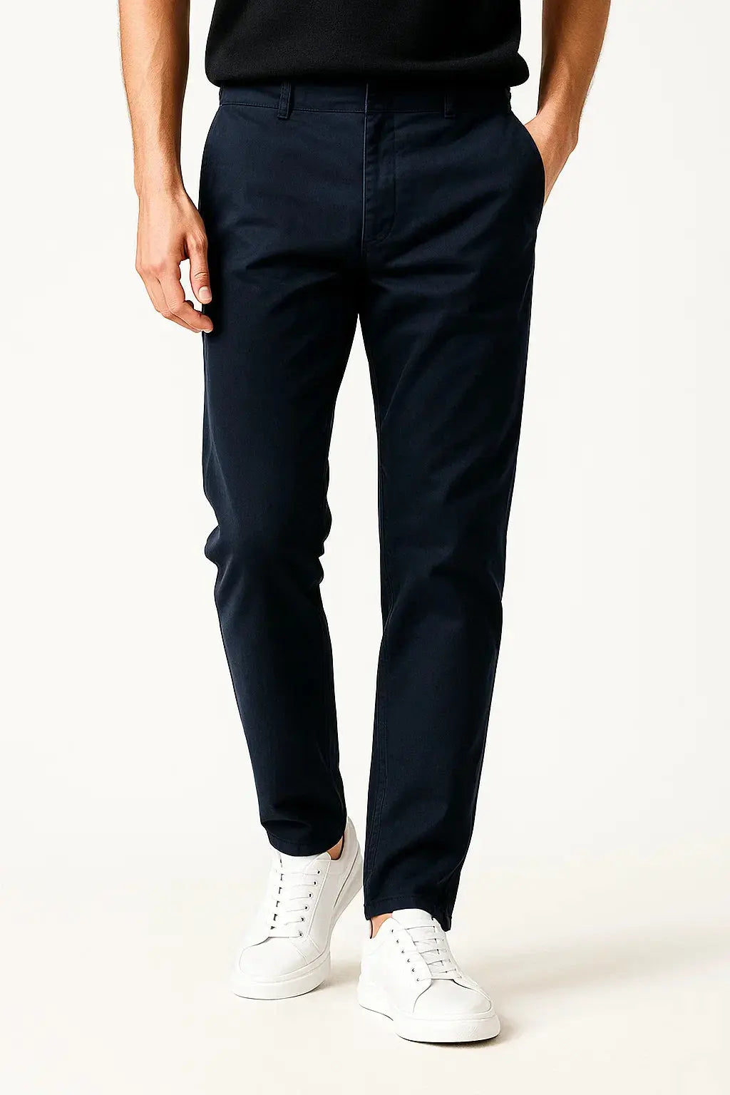 Men's Chino Pants Khaki Stretch Straight Fit