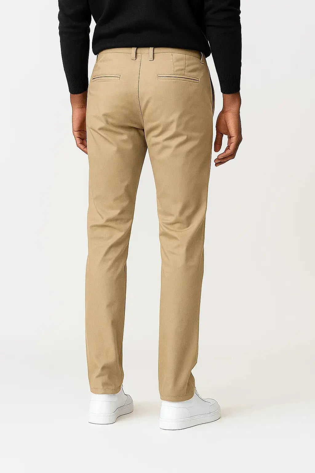 Men's Chino Pants Khaki Stretch Straight Fit