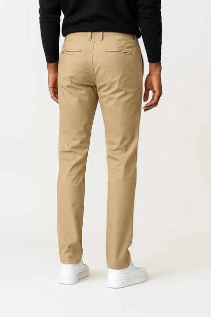 Men's Chino Pants Khaki Stretch Straight Fit