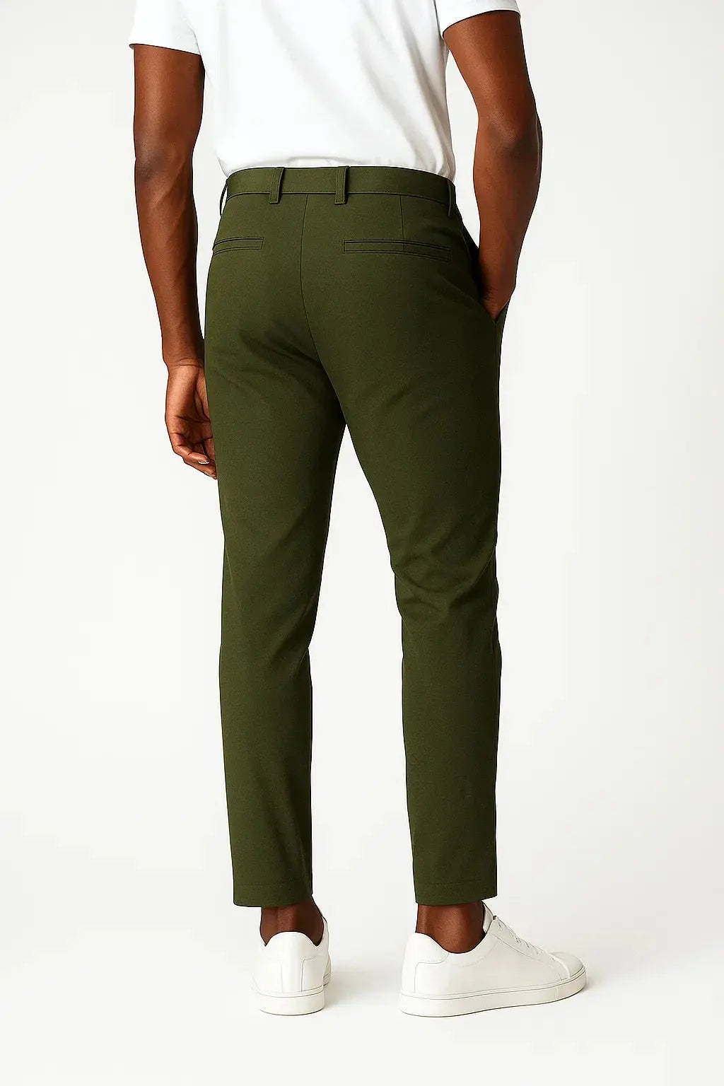 Men's Chino Pants Khaki Stretch Fabric Modern Fit