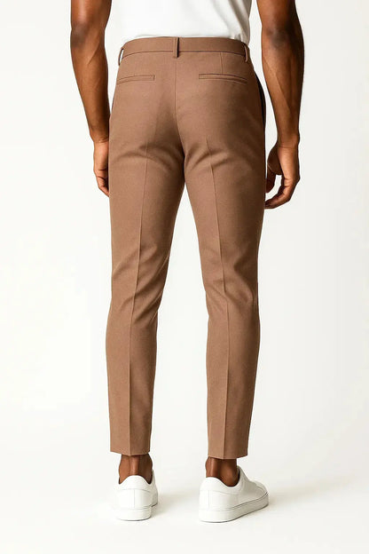 Men's Chino Pants Khaki Stretch Fabric Modern Fit