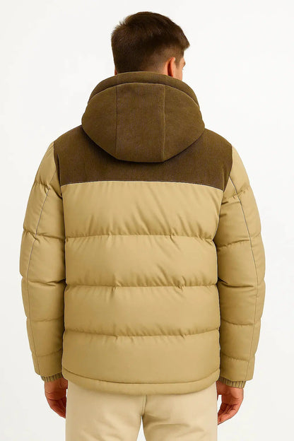 Men's Puffer Jacket Lightweight Insulated with Hood and Pockets
