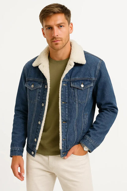 Men's Fleece Jacket Thickened Winter Loose Fit