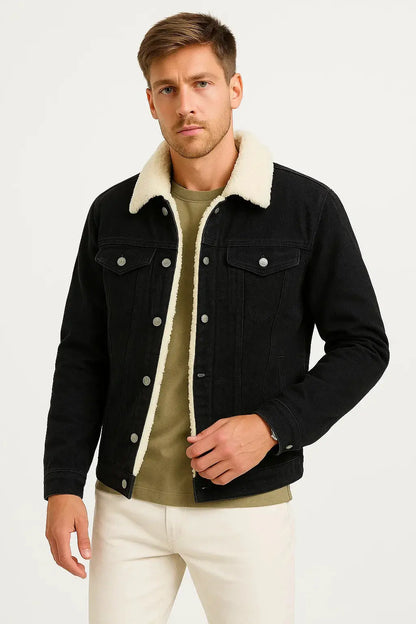 Men's Fleece Jacket Thickened Winter Loose Fit