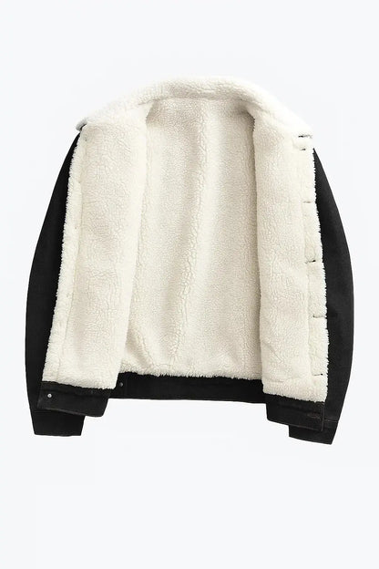 Men's Fleece Jacket Thickened Winter Loose Fit