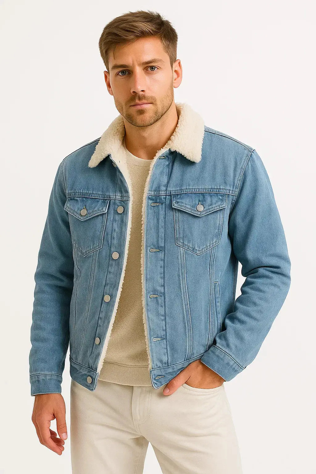 Men's Fleece Jacket Thickened Winter Loose Fit