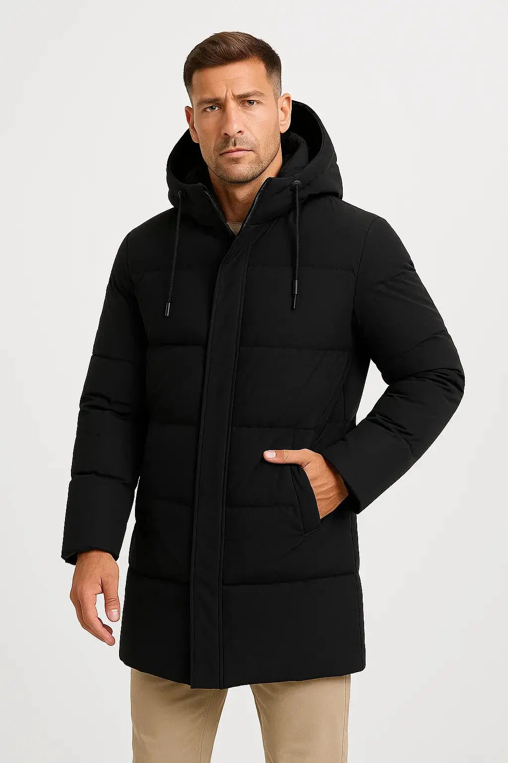 Men's Waterproof Puffer Jacket Insulated Black